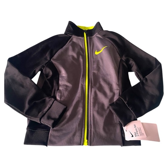 Nike Black and Yellow Athletic Jacket Full-Zip Performance - Picture 1 of 6